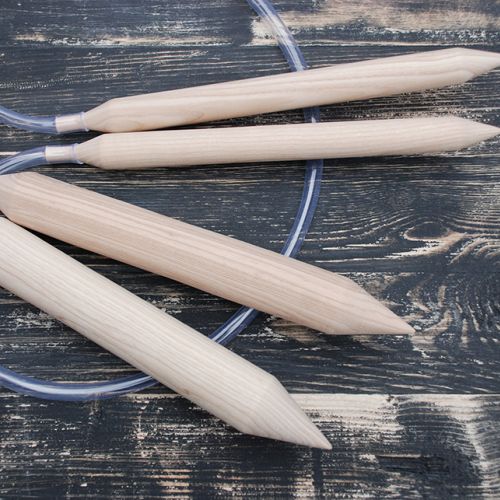 Купить тольшие толстые спицы для вязания из натурального дерева, короткие