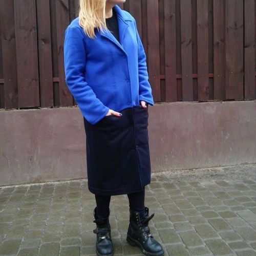 Трикотажное женское пальто из футера с начесом