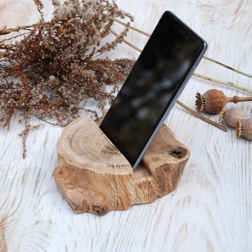 Купить деревянную подставка для телефона и планшета ручной работы