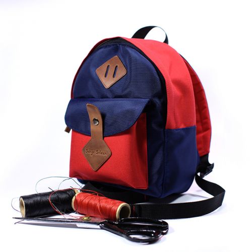 Синий красный детский рюкзак 3-5 лет, ручная работа
