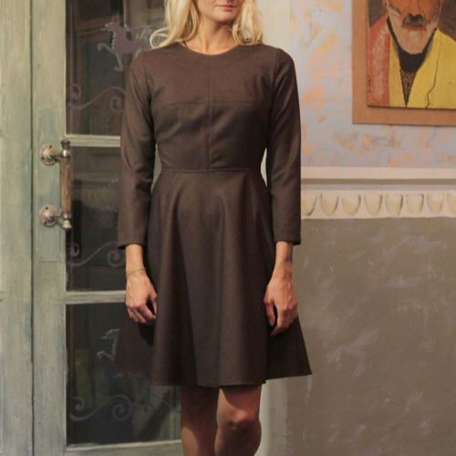 Стильное коричневое женское платье. От дизайнера Marina Romanenko