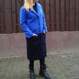 Трикотажное женское пальто из футера с начесом