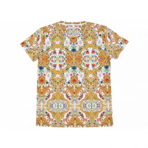 Разноцветная мужская футболка с рисунком "FLORAL PARROT" FUSION