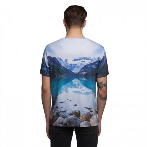 Разноцветная мужская футболка "EMERALD LAKE" FUSION