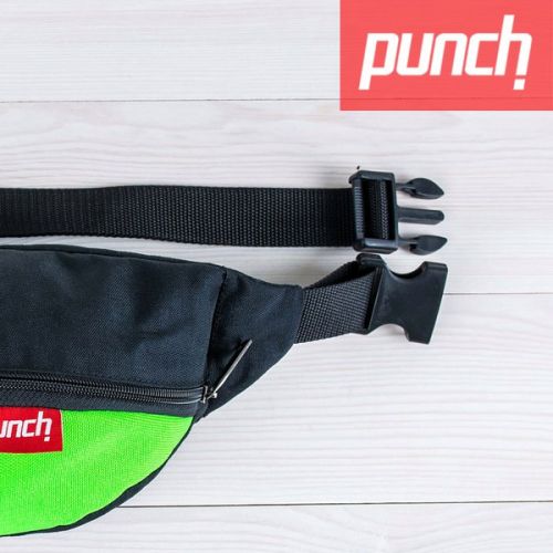 Стильная поясная сумка-бананка зелёного цвета от украинского бренда PUNCH
