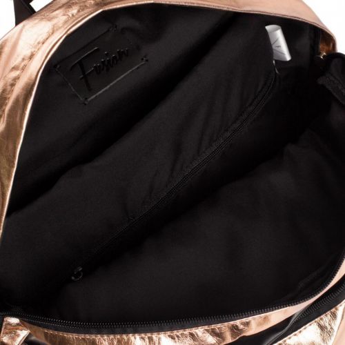 Черно-золотой кожаный рюкзак FUSION