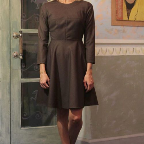 Стильное коричневое женское платье. От дизайнера Marina Romanenko